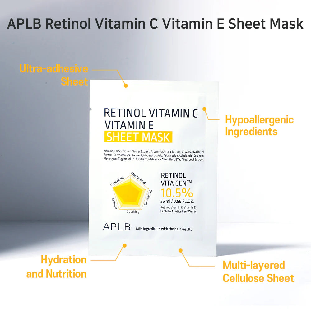 Retinol Vitamin C Vitamin E Sheet Mask