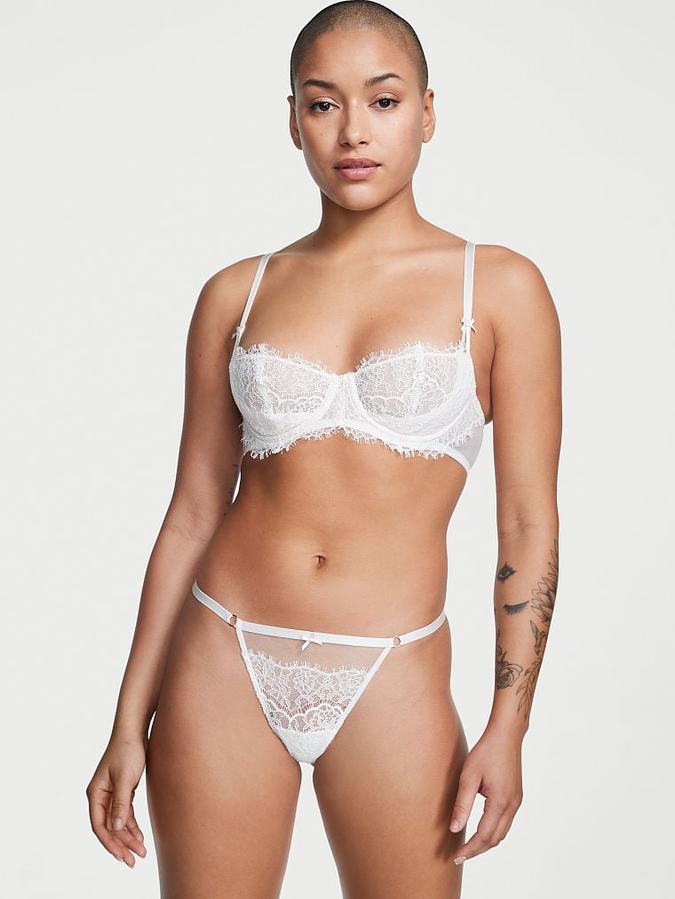 Dream Angels Mesh and Lace V-String Panty