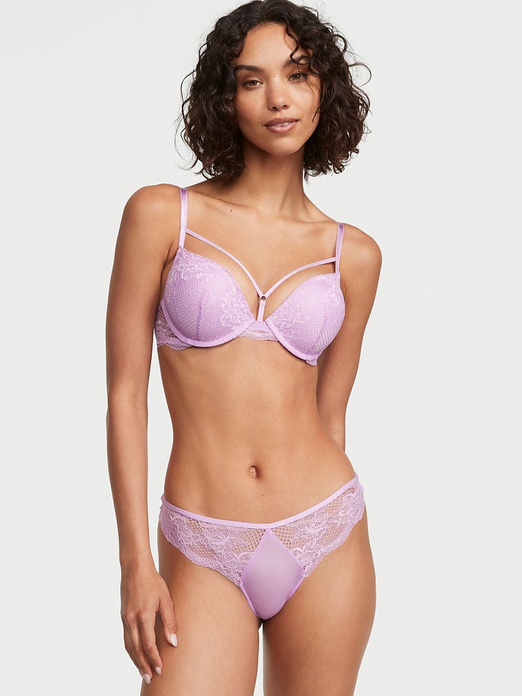 Very Sexy Floral Fishnet Strappy Back Thong Panty