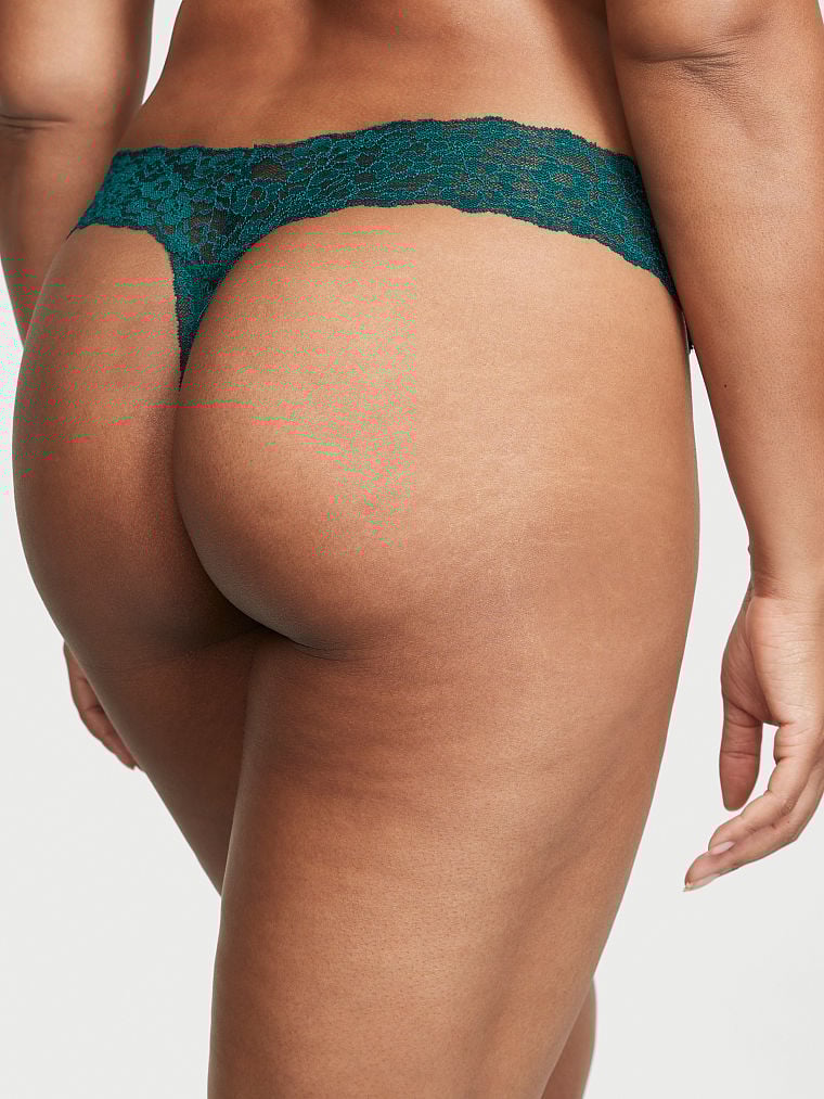 Posey Lace Side Lace-Up Thong Panty