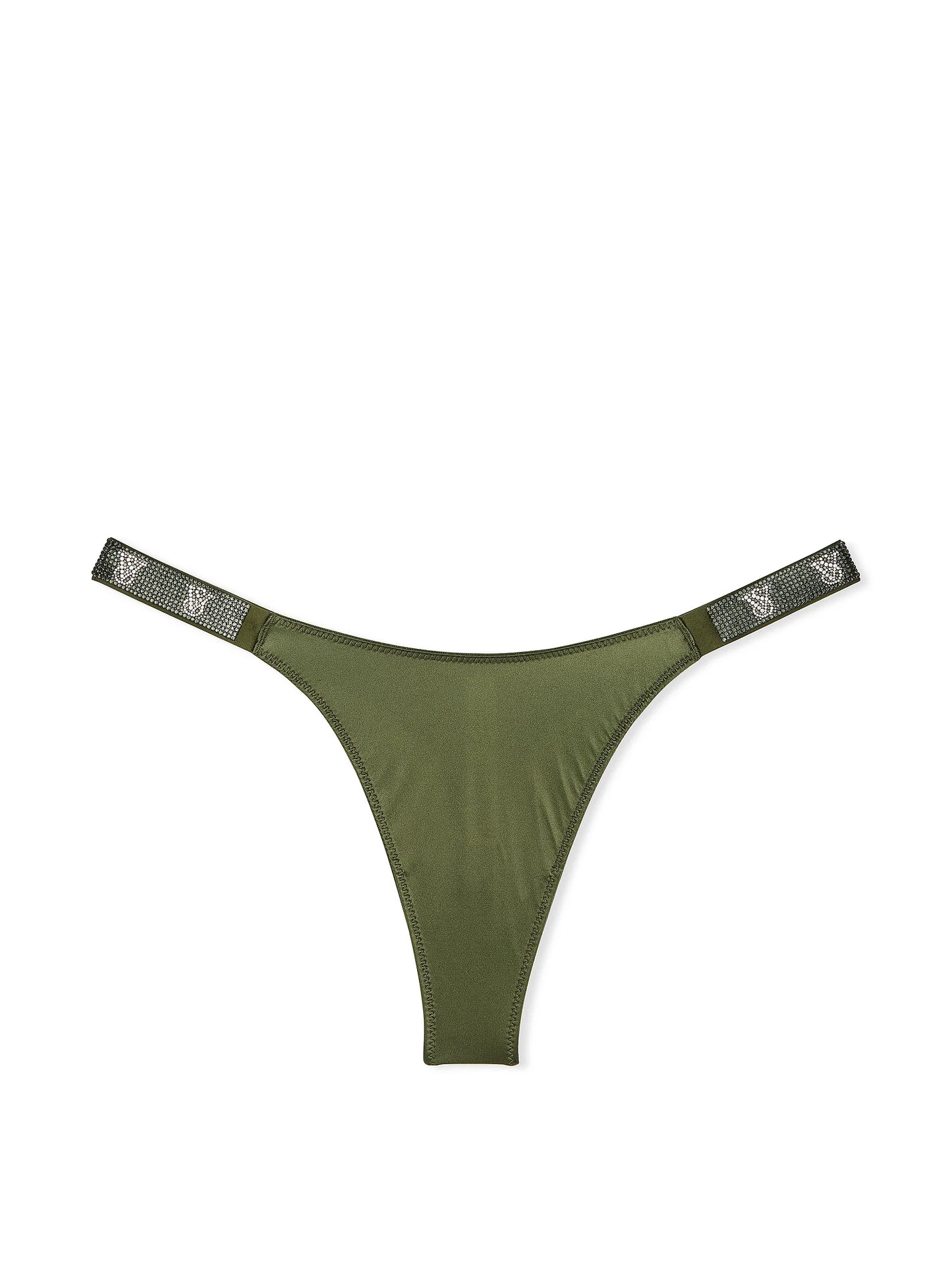 Very Sexy Shine Strap Thong Panty, Woodland Green
