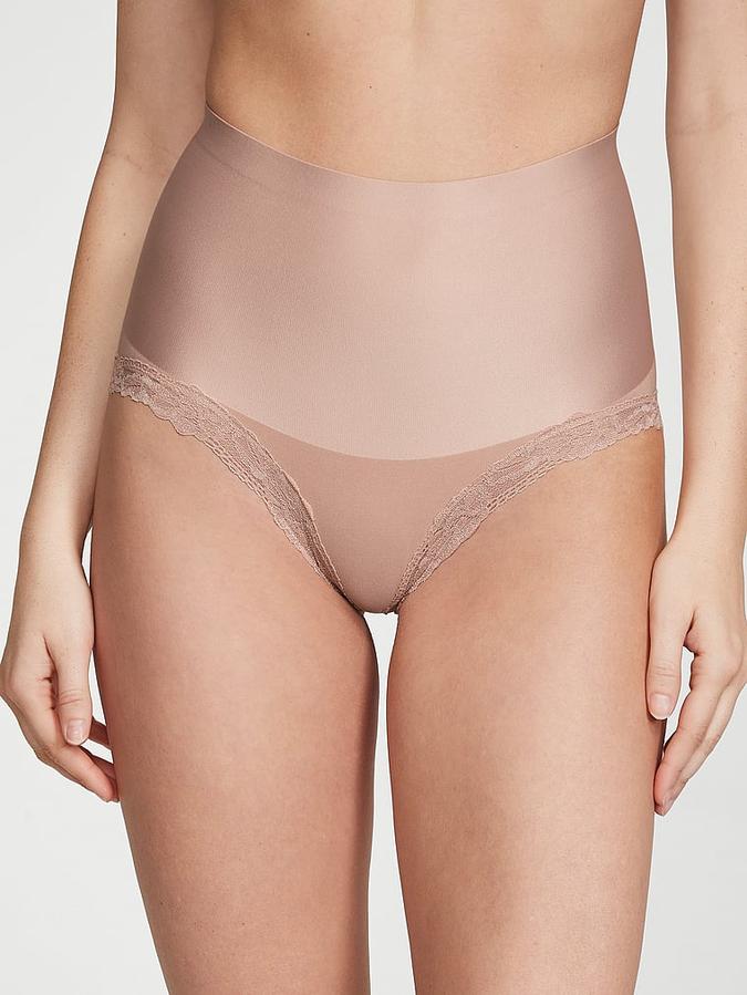 Smoothing Shimmer Lace-Trim Cheeky Panty