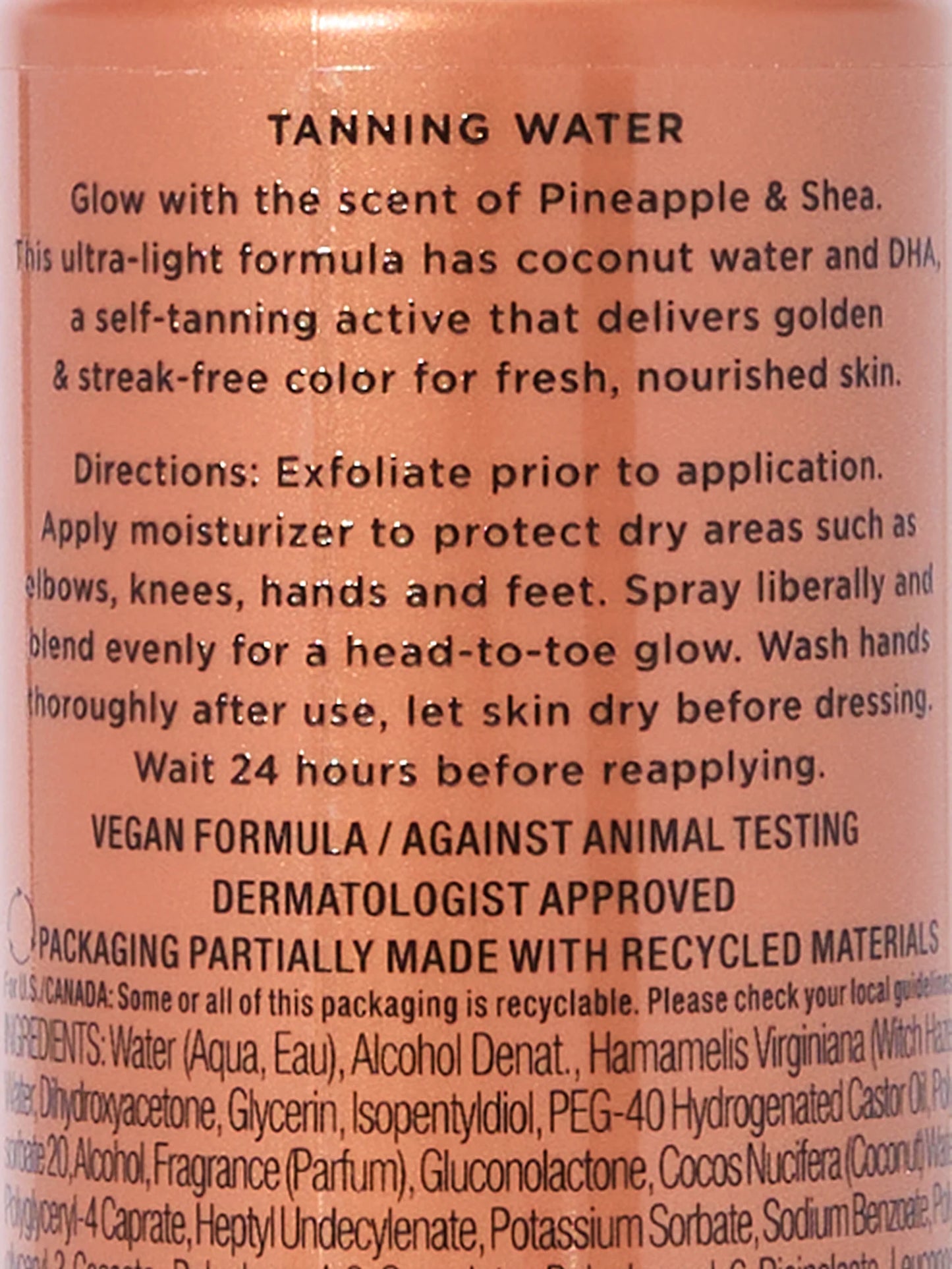 Pineapple & Shea Glow Tanning Water
