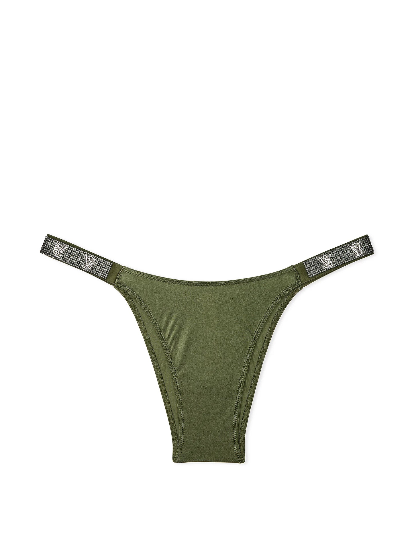 Very Sexy Shine Strap Brazilian Panty, Woodland Green