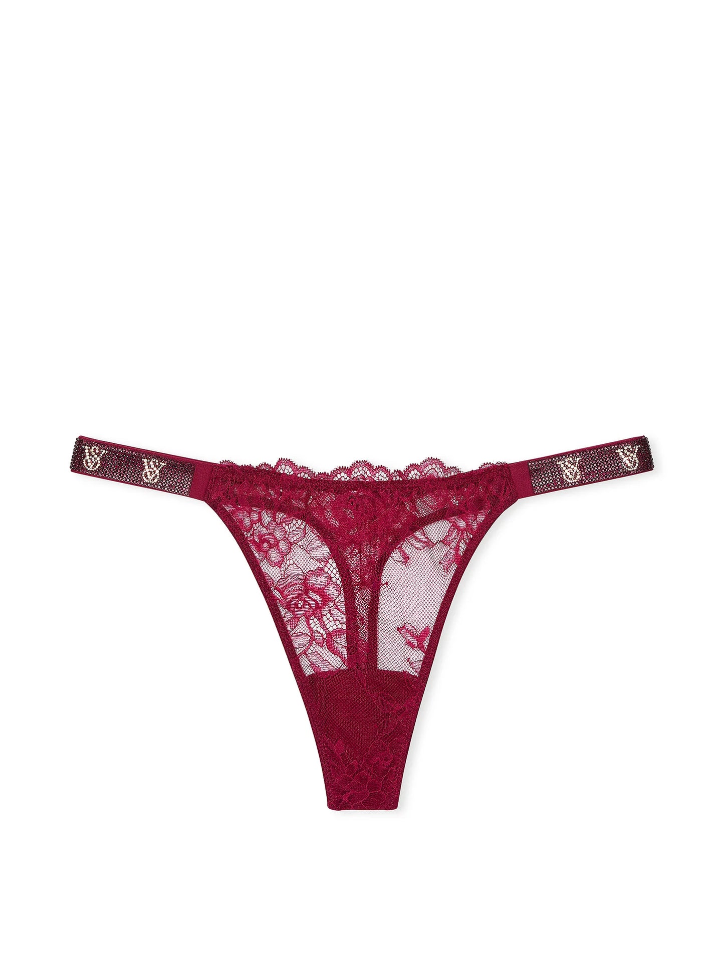 Very Sexy Shine Strap Rose Lace Thong Panty