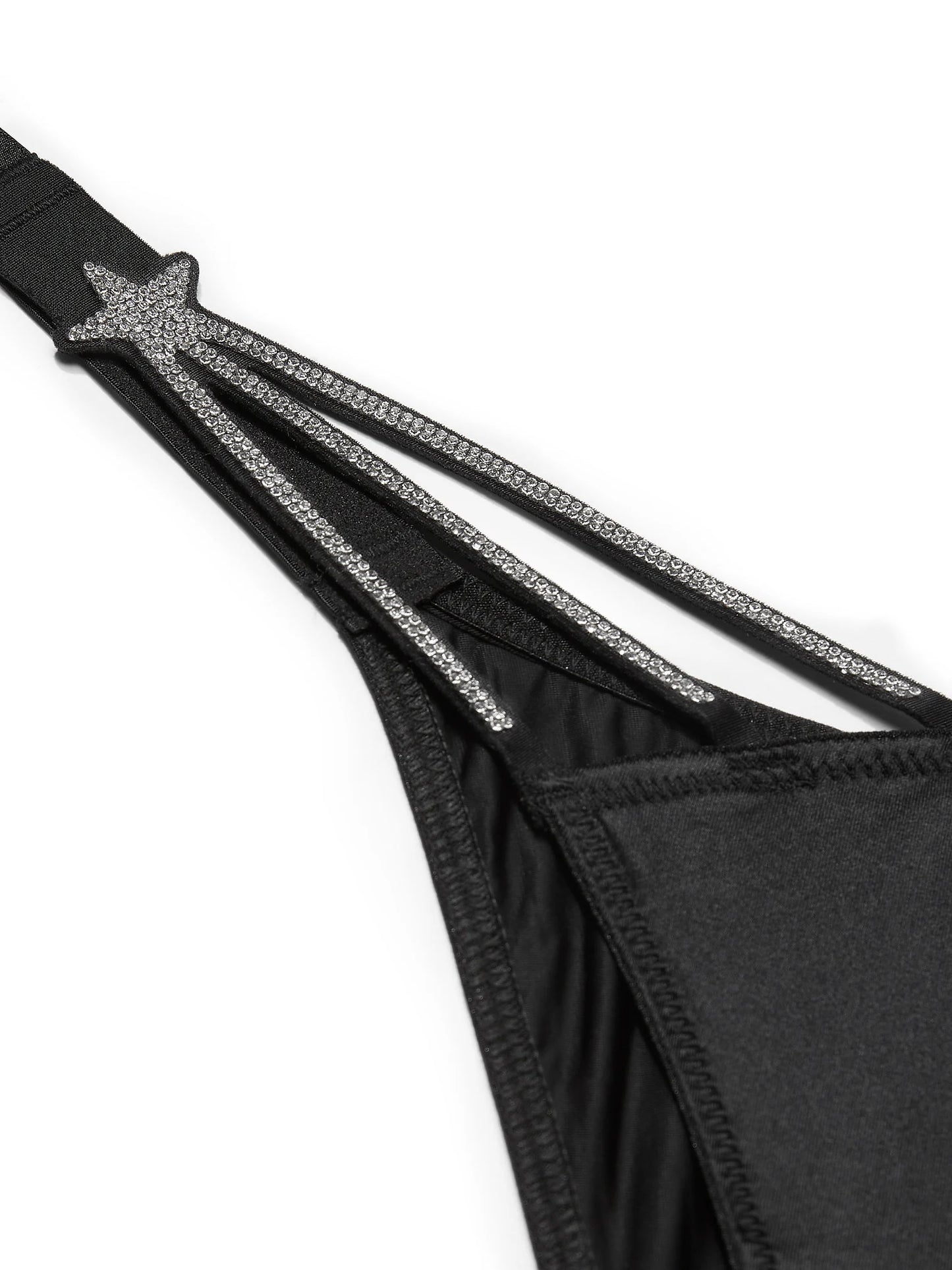 Very Sexy Starstruck Shine Brazilian Panty, Black