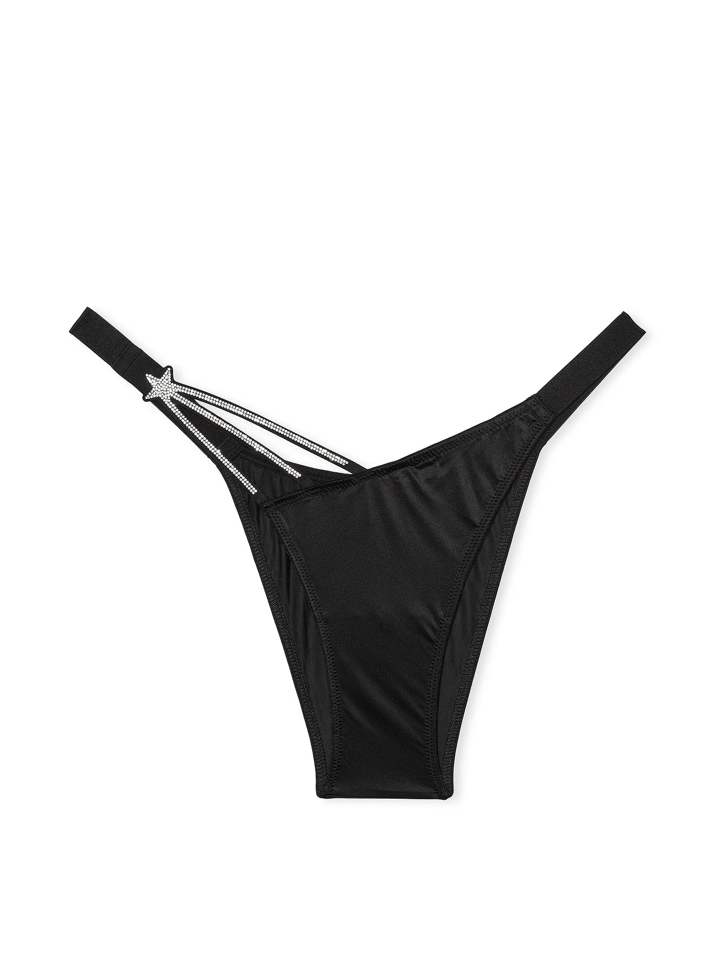 Very Sexy Starstruck Shine Brazilian Panty, Black