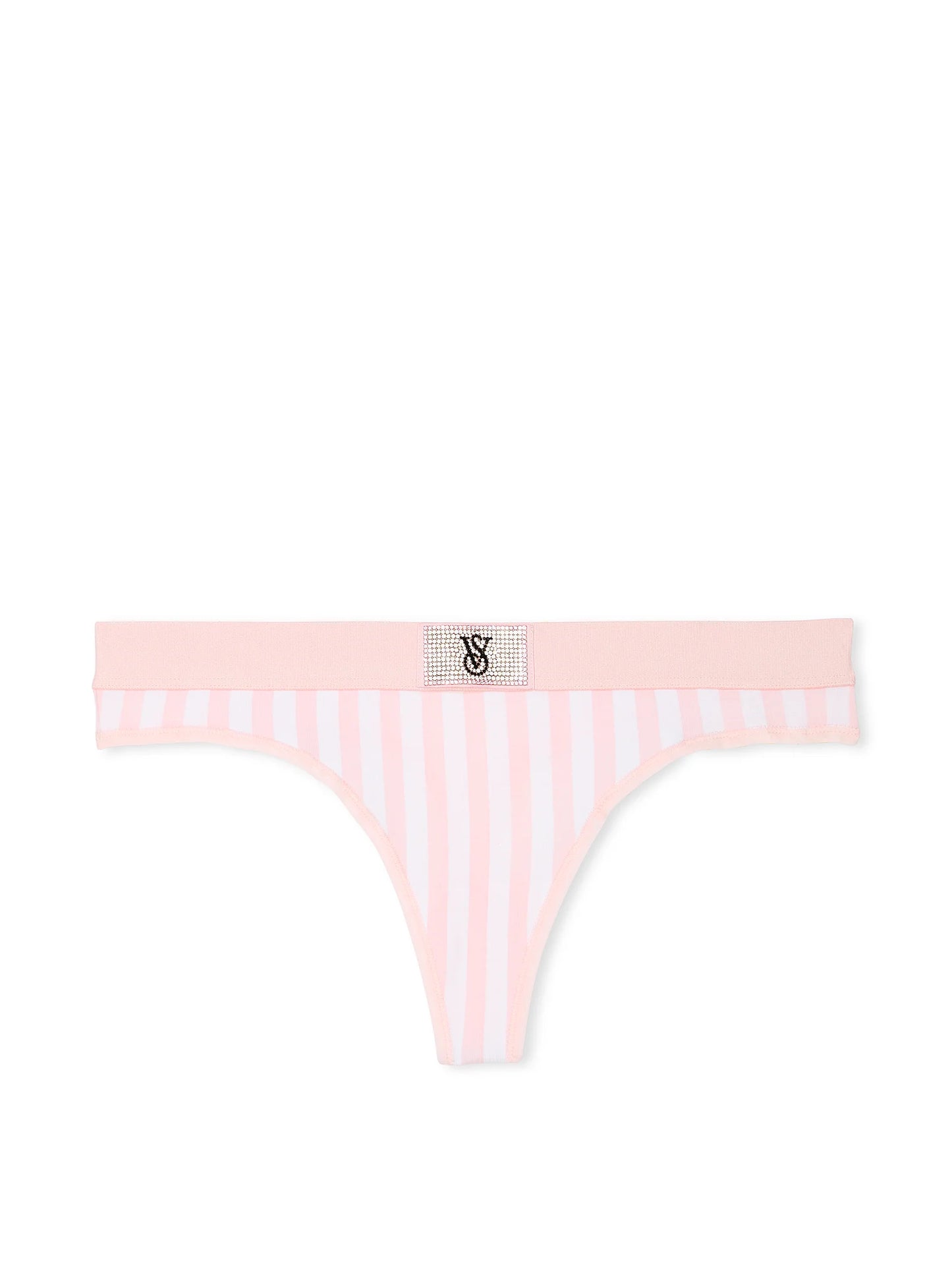 Shine Patch Cotton Thong Panty, Pretty Blossom Stripes