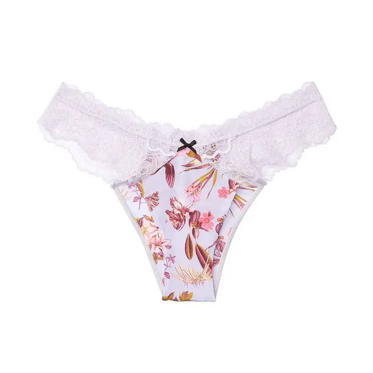 Satin & Lace Trim Brazilian Panty
