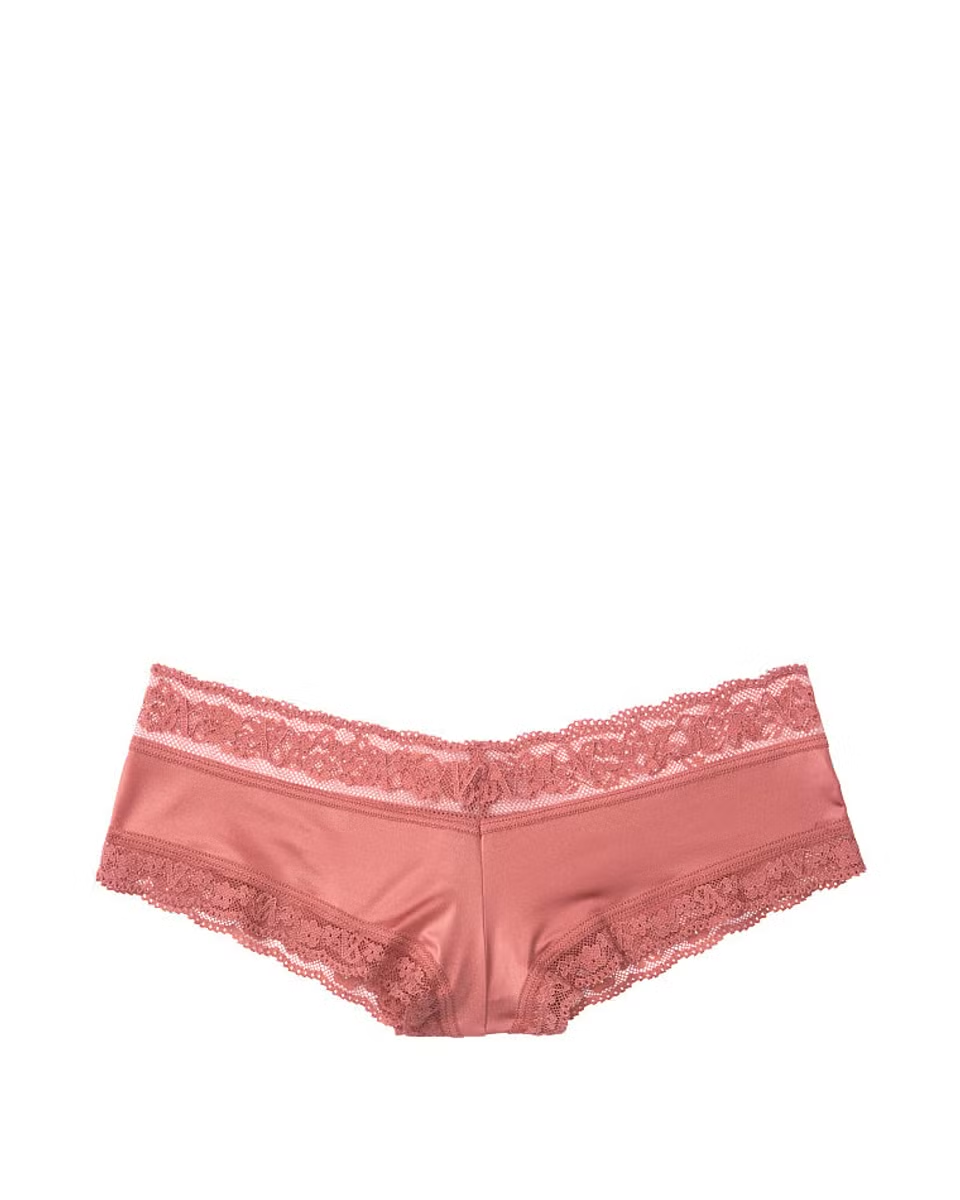 Satin & Lace Trim Cheeky Panty