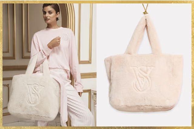 Cozy Faux Fur Logo Tote Bag
