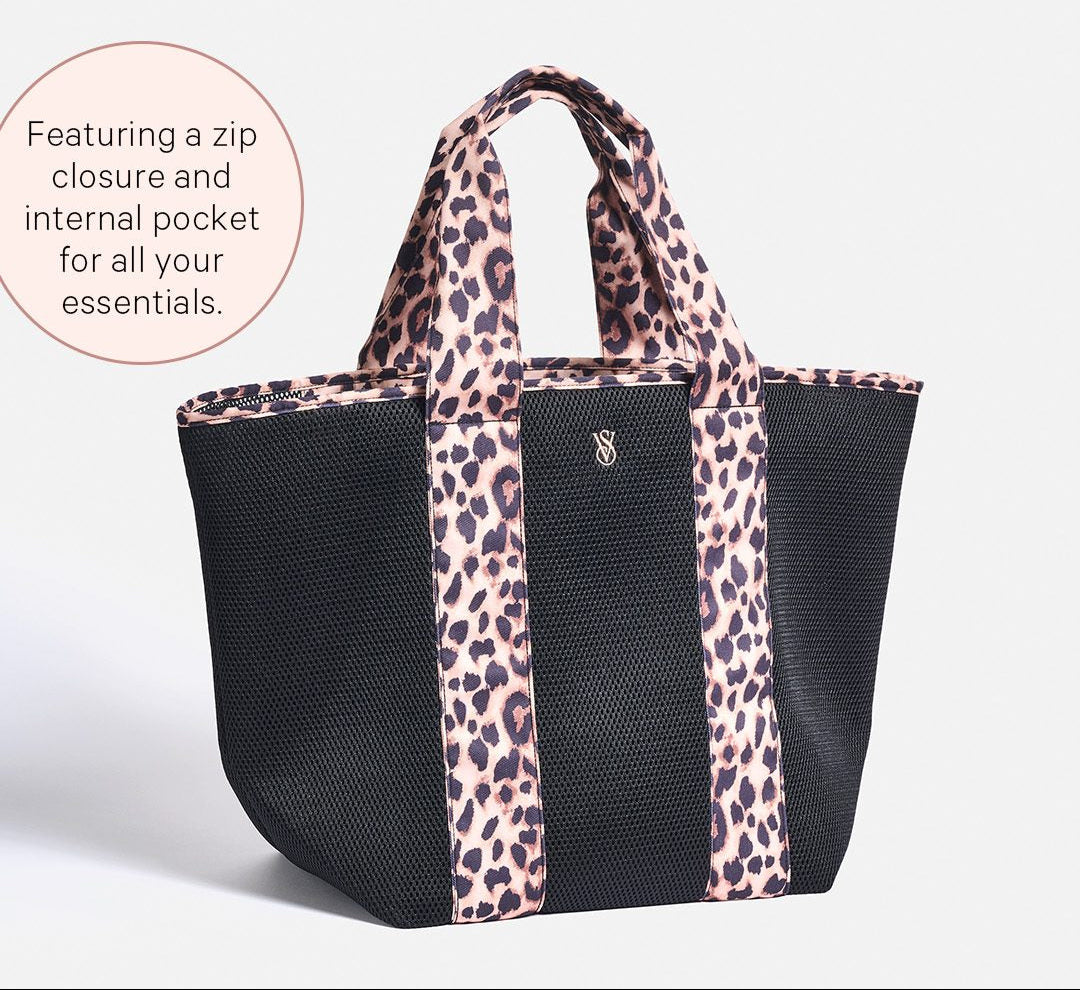 Leopard Mesh Tote Bag