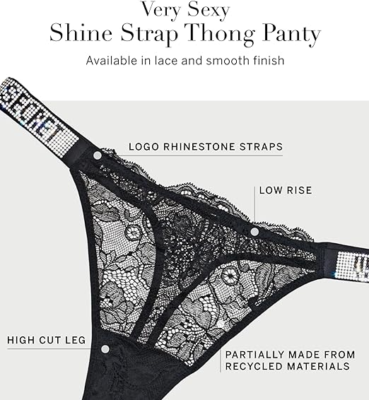 Shine Strap Lace Thong Panty