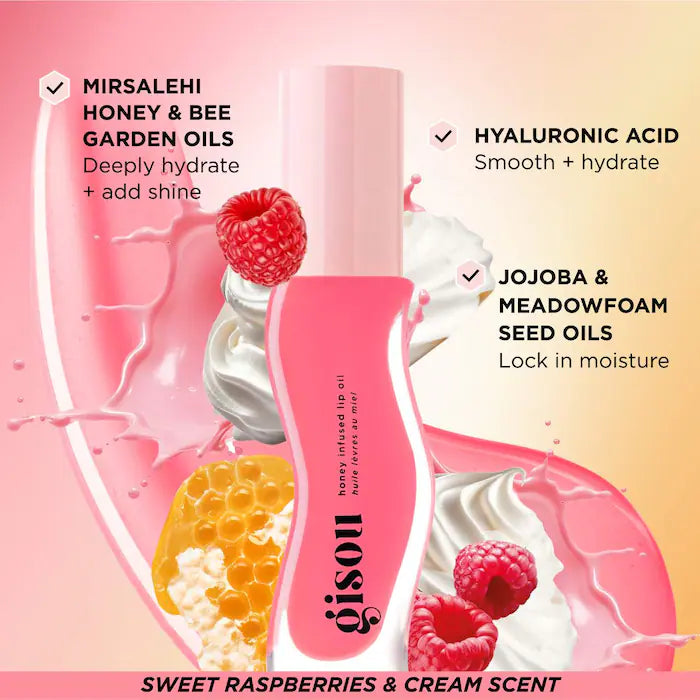 Honey Infused Lip Oil-Raspberry Swirl