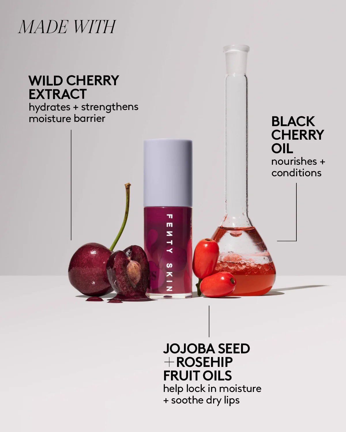 Treatz Hydrating + Strengthening Lip Oil -Black Cherry