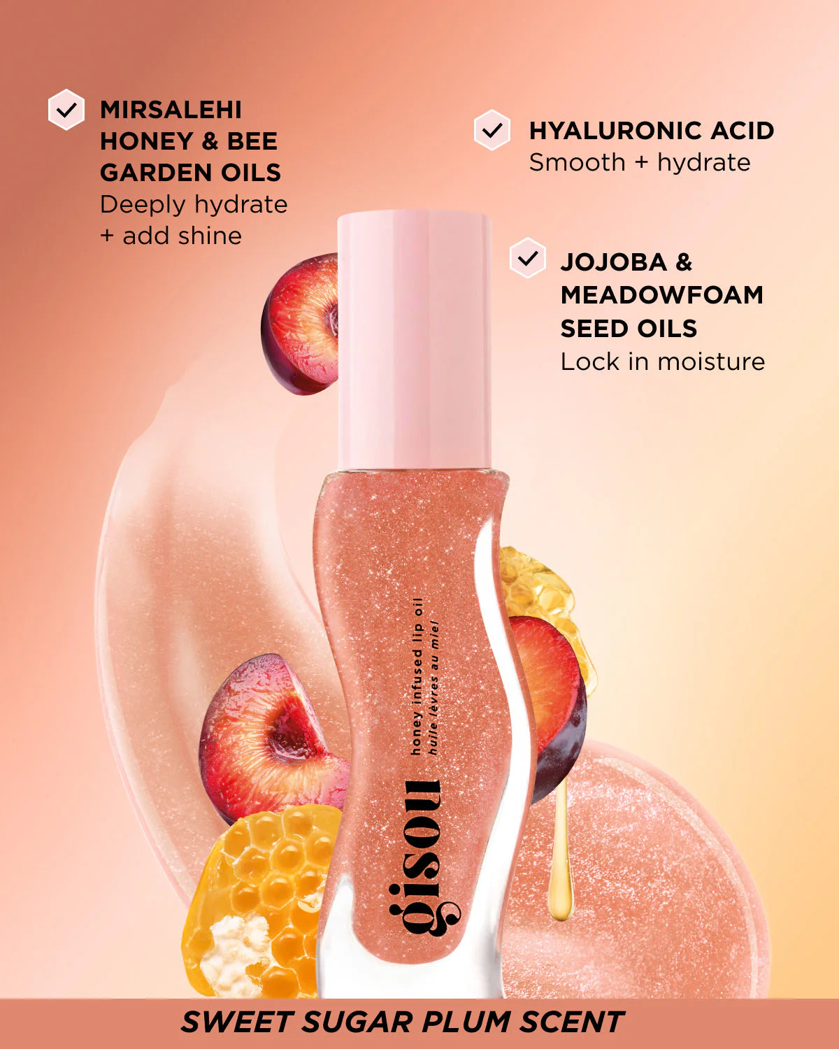 Honey Infused Lip Oil- Glazed Plum