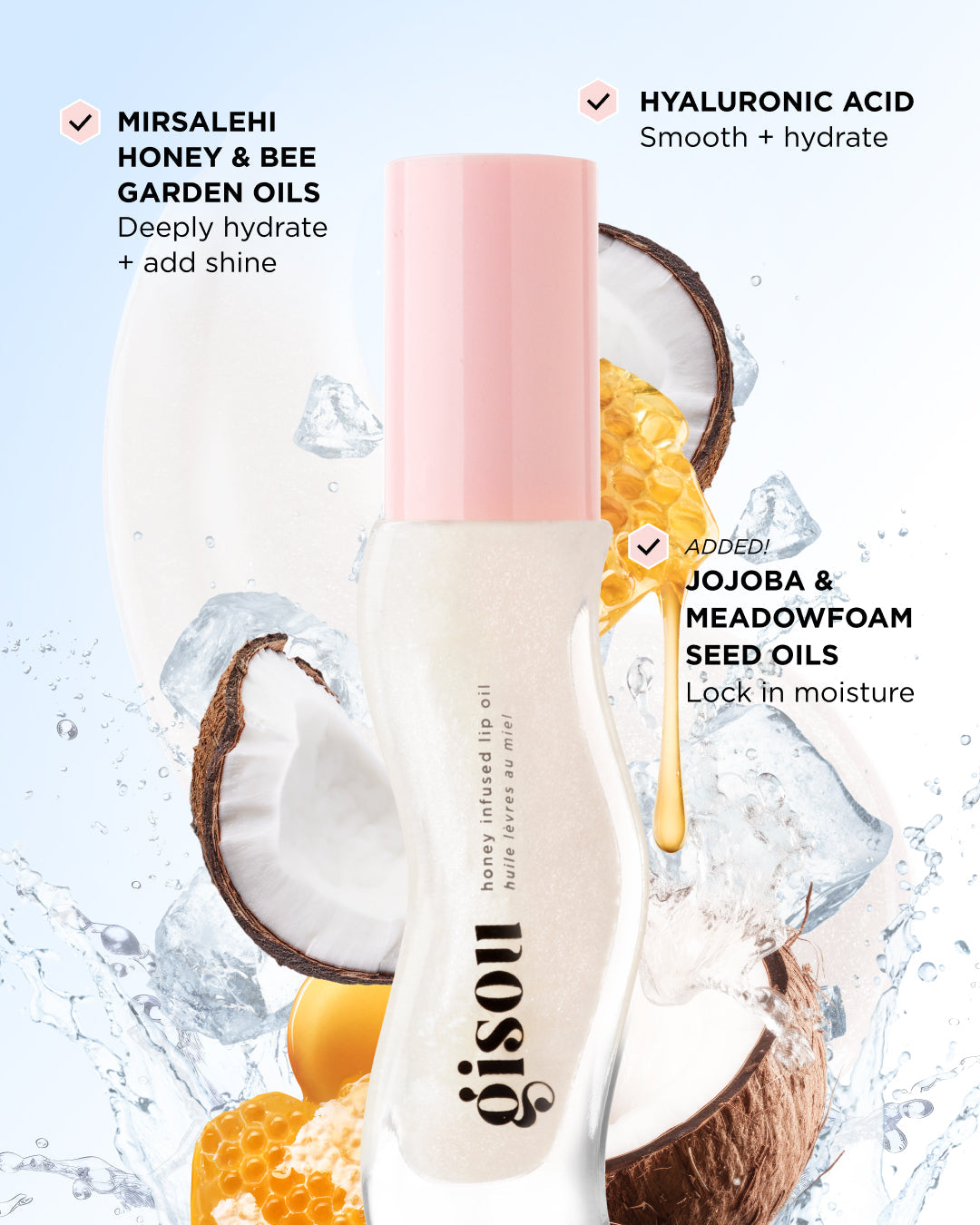 Honey Infused Lip Oil-Coconut Frost
