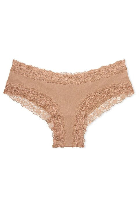The Lacie Lace-Waist Cotton Cheeky Panty