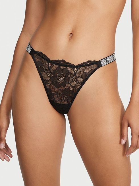 Shine Strap Lace Thong Panty
