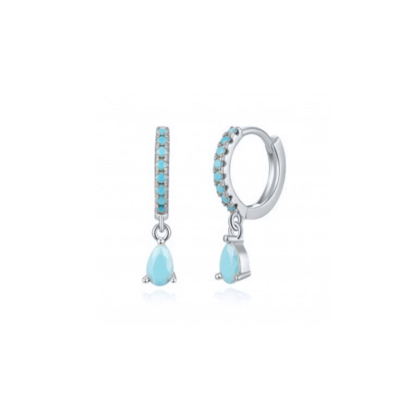 Tear Hoop Earrings (Turquoise)