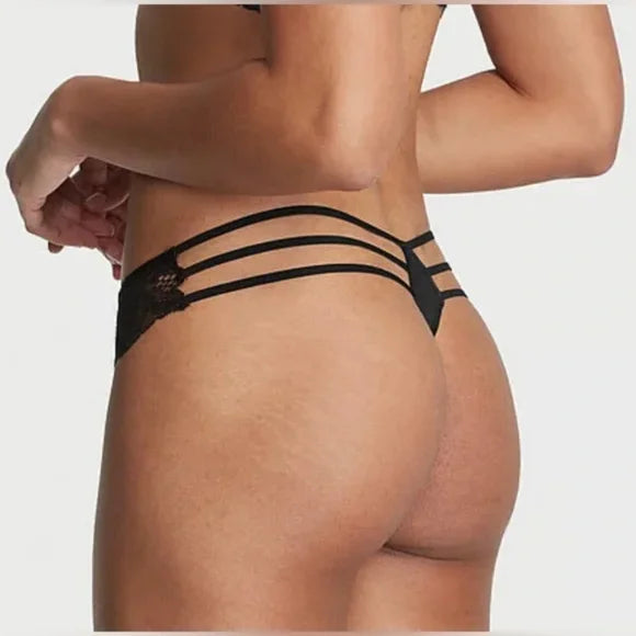 Very Sexy Floral Fishnet Strappy Back Thong Panty