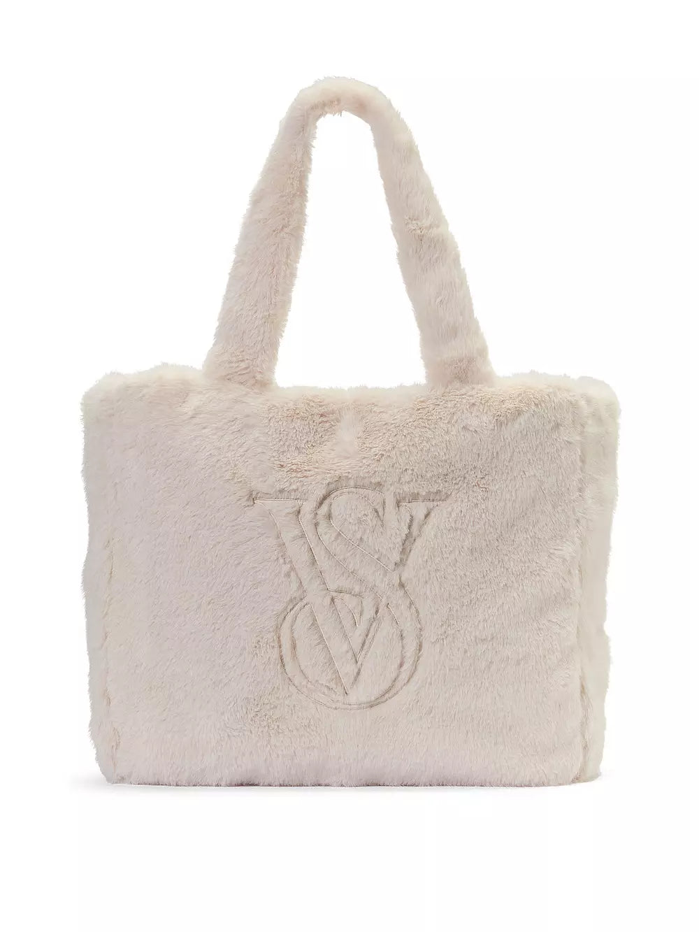 Cozy Faux Fur Logo Tote Bag