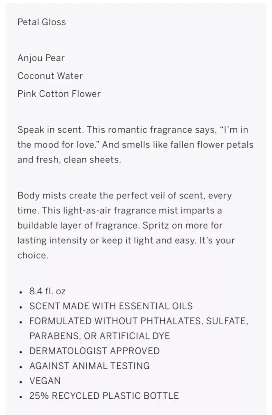 Petal Gloss Body Mist