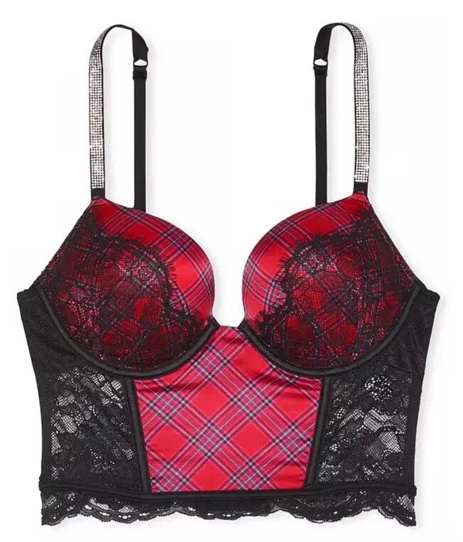 Bombshell Double Shine Strap Push-Up Corset Top