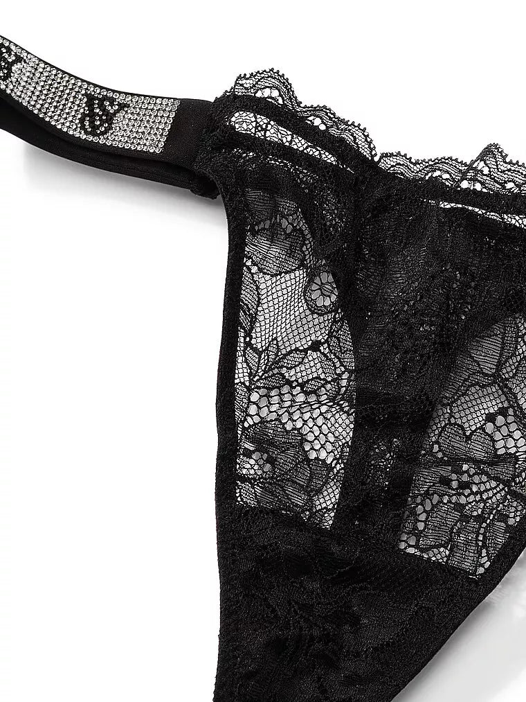 Shine Strap Lace Thong Panty
