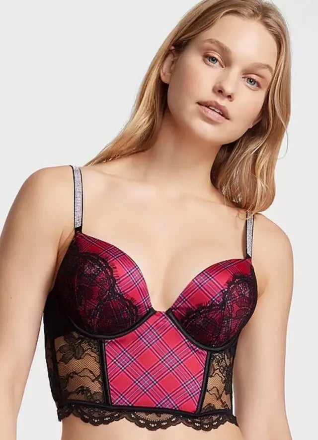 Bombshell Double Shine Strap Push-Up Corset Top