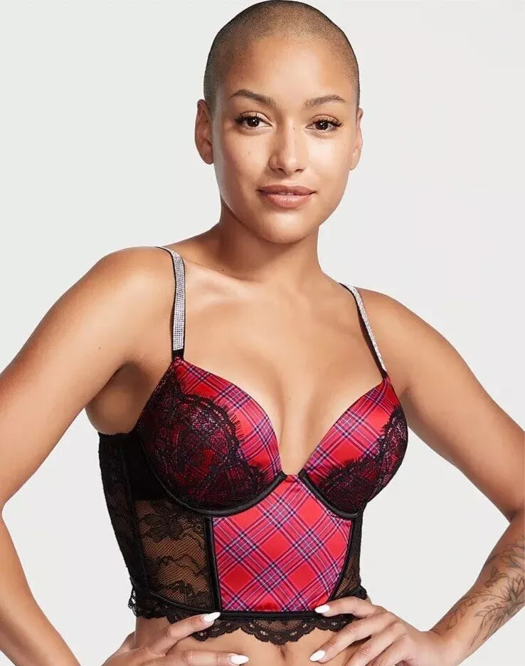 Bombshell Double Shine Strap Push-Up Corset Top