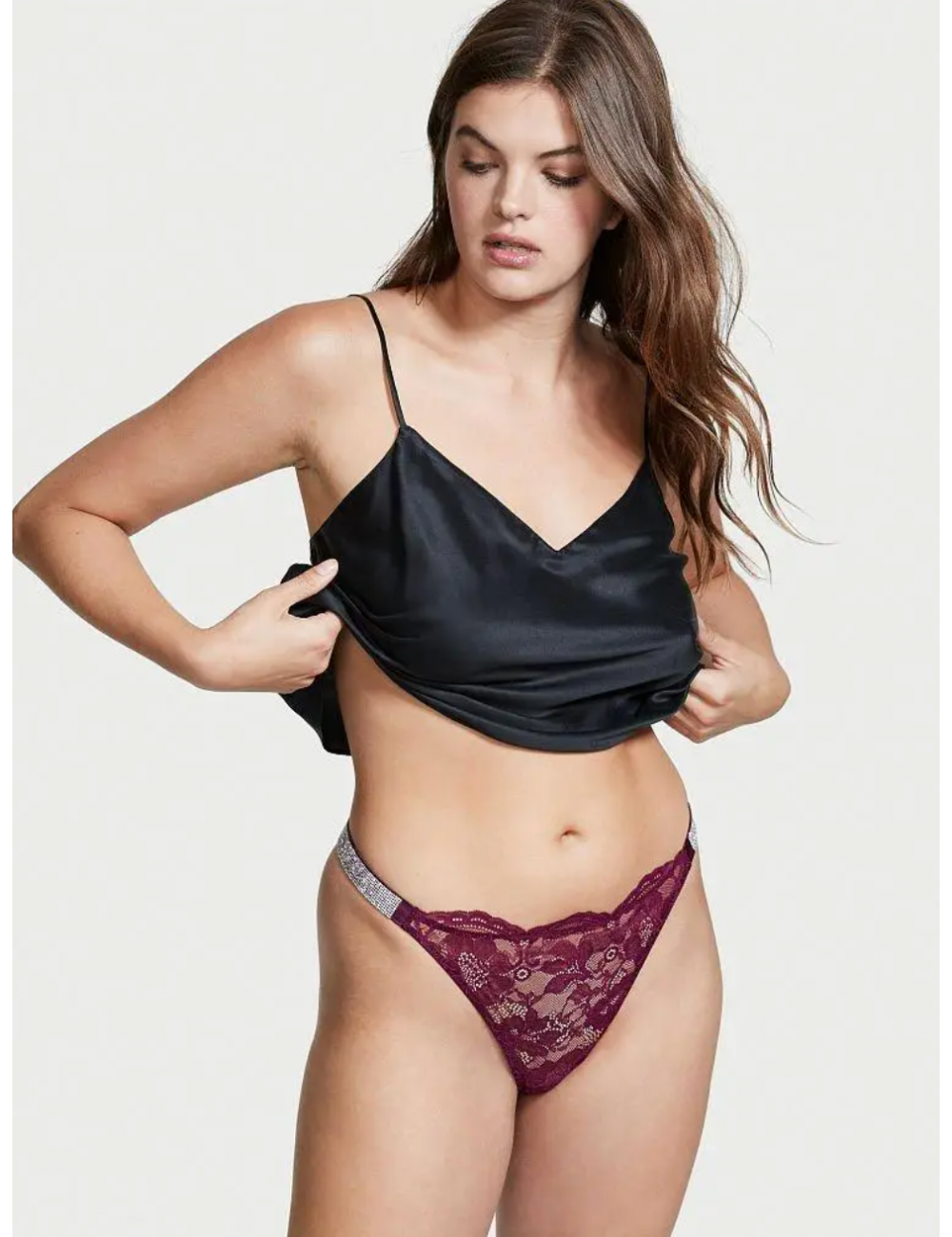Shine Strap Lace Brazilian Panty