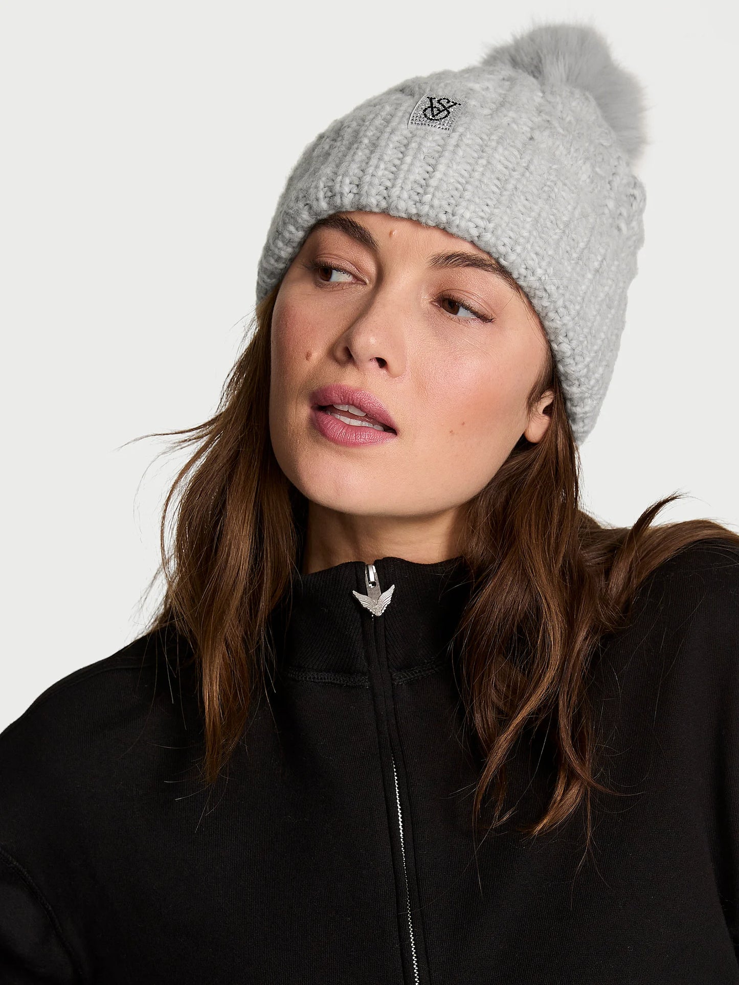 Cozy Cable-Knit Pom Beanie
