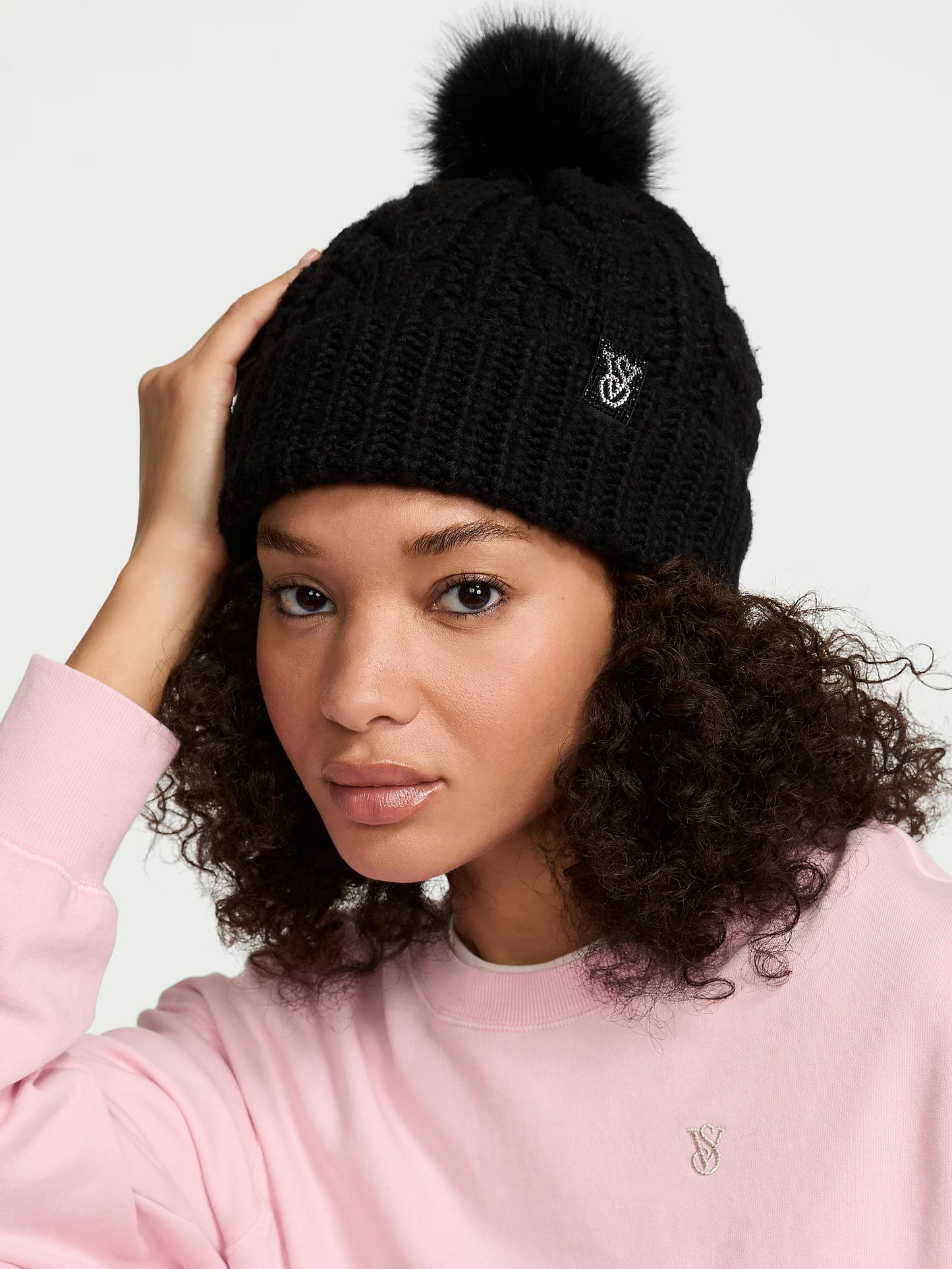 Cozy Cable-Knit Pom Beanie