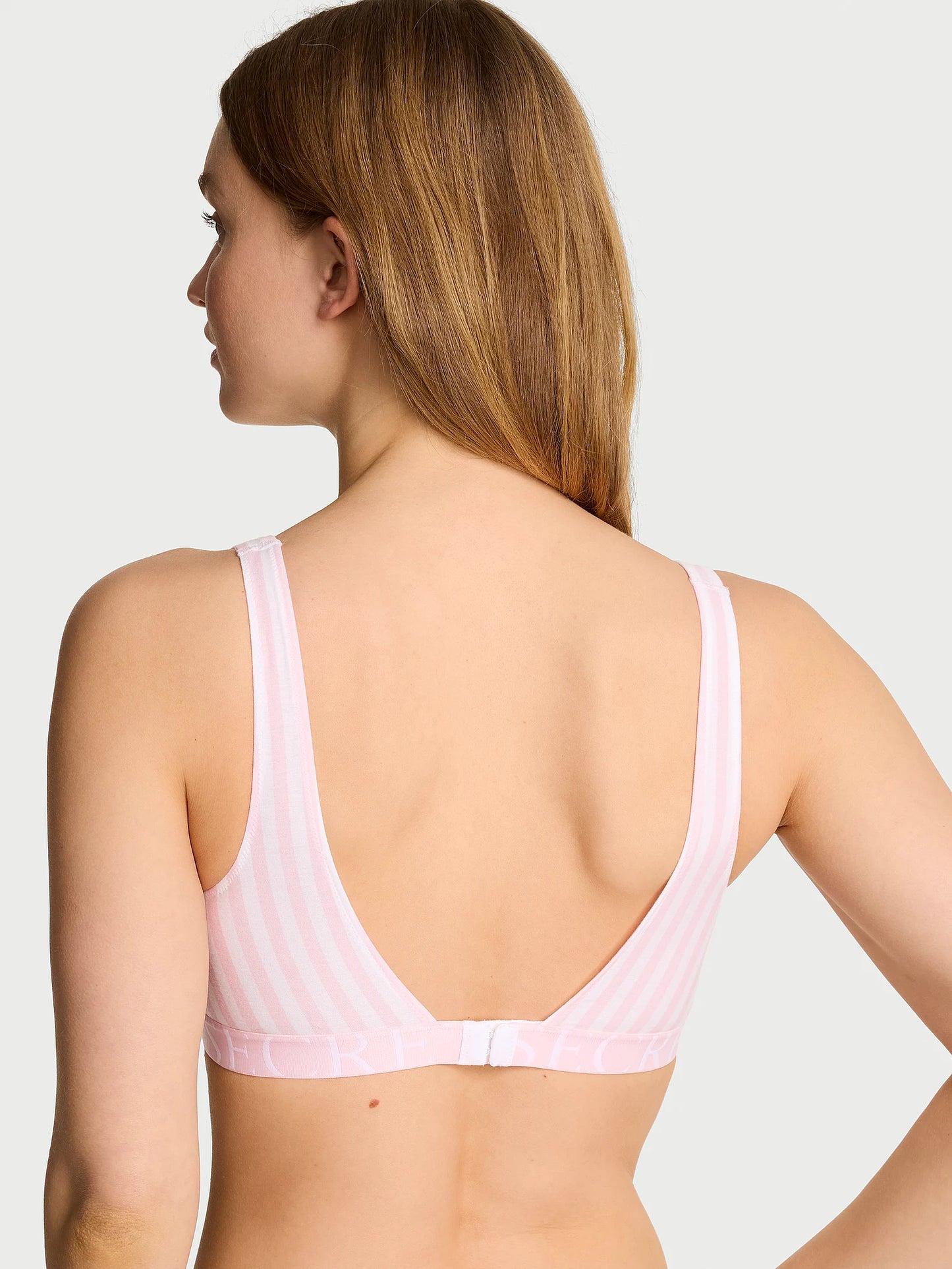 The T-shirt Cotton Exploded Logo Unlined Plunge Bralette-Pretty Blossom Stripes