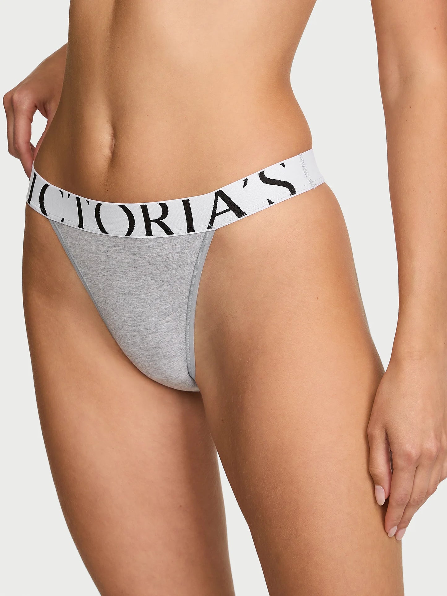 Cotton, Exploded Logo Cotton 90s Brief Panty Grey