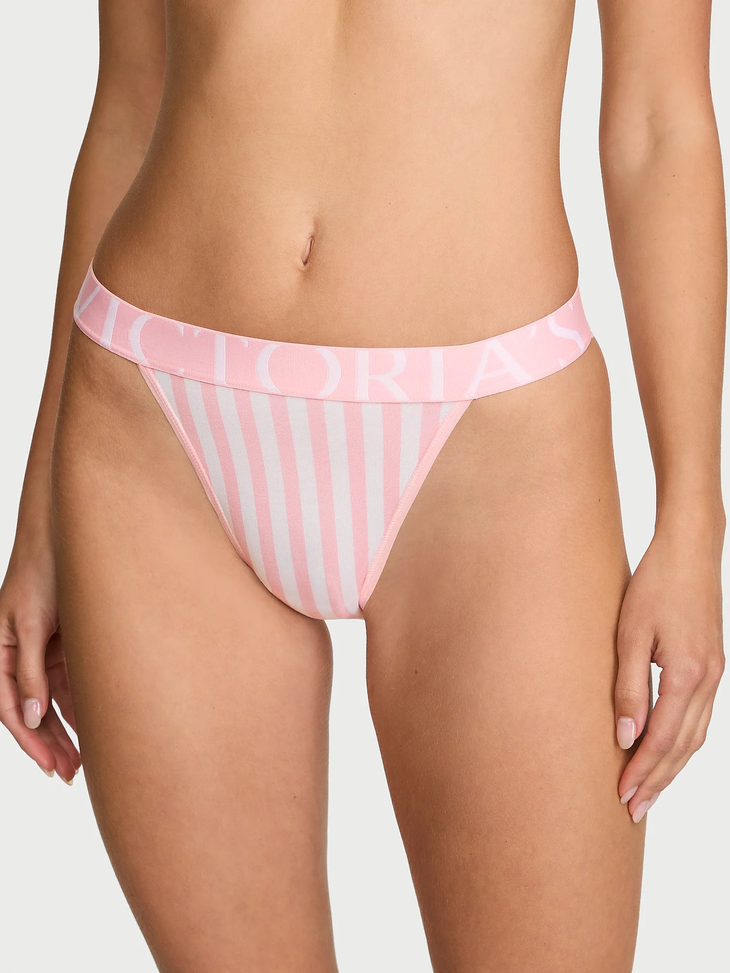 Exploded Logo Cotton 90s Brief Panty - Pretty Blossom Stripes