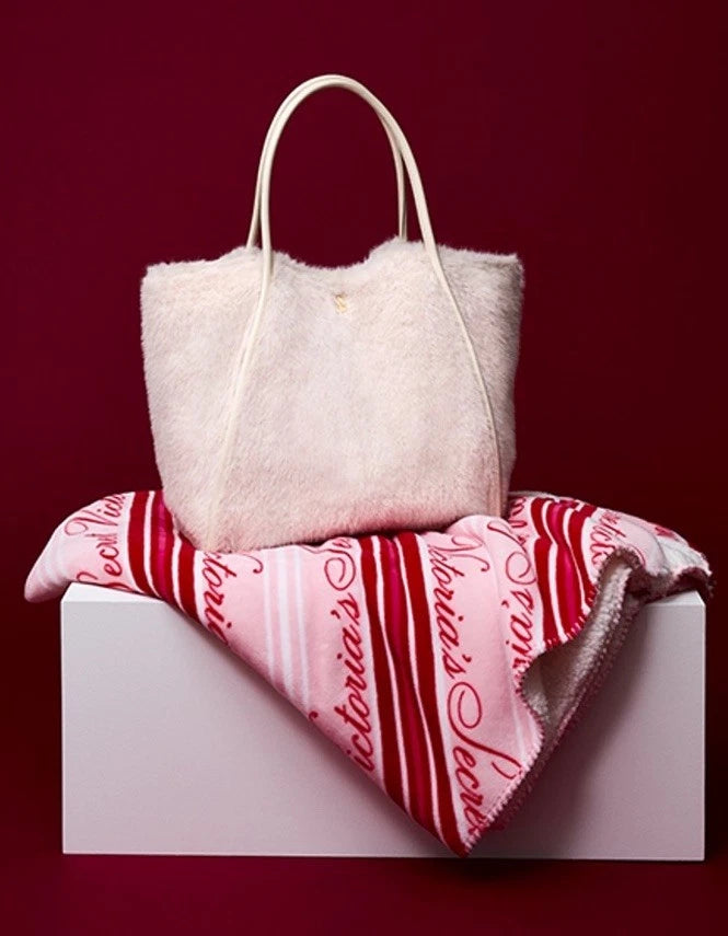 Cozy Faux Fur Logo Tote Bag