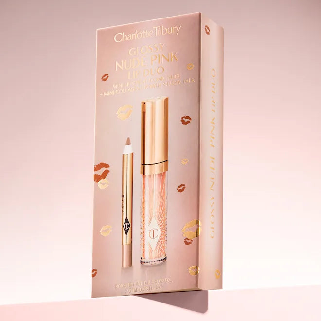 Mini Glossy Pink Lip Gloss + Lip Liner Set