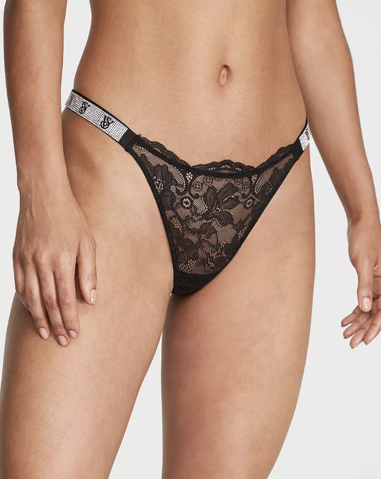 Shine Strap Lace Brazilian Panty