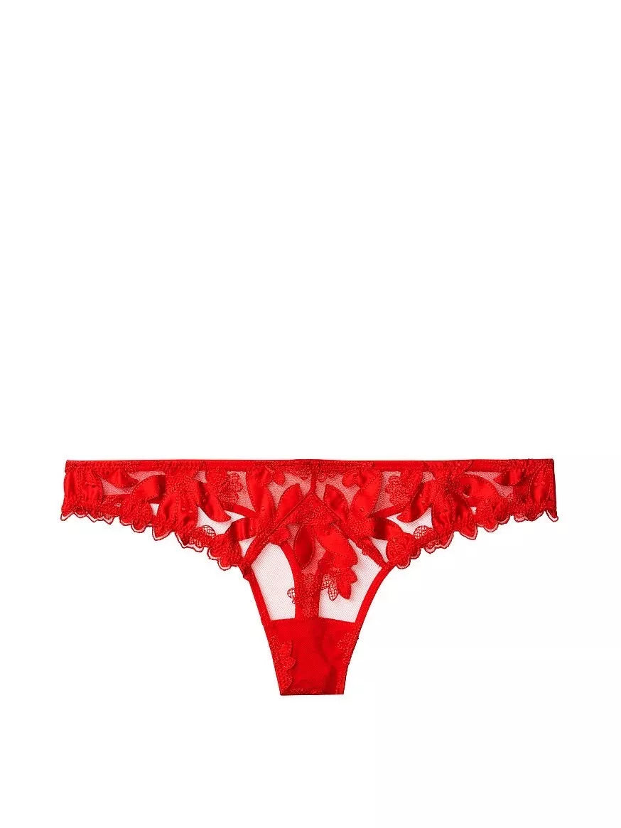 Very Sexy Floral Embroidery Thong Panty